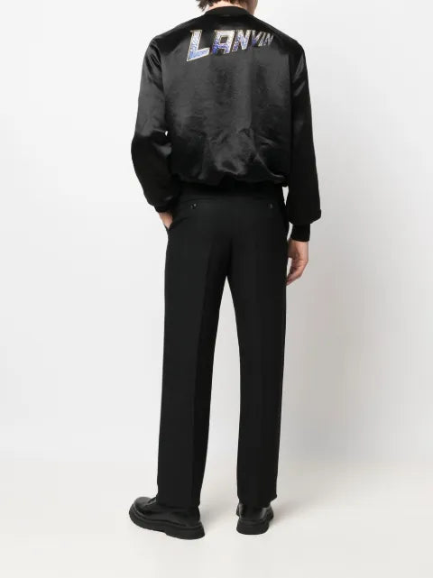 Lanvin rhinestone-embellished logo bomber jacket