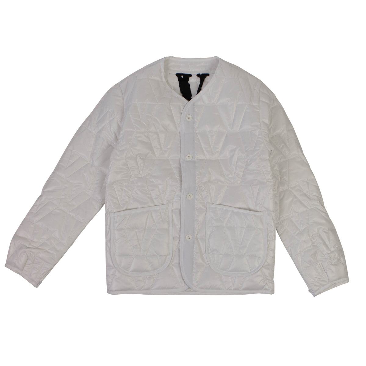 White V Logo Quilted Jacket