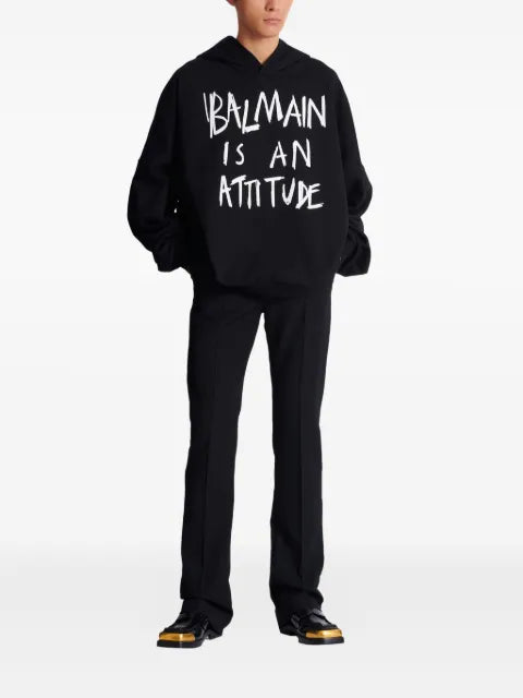 Balmain long-sleeved cotton hoodie