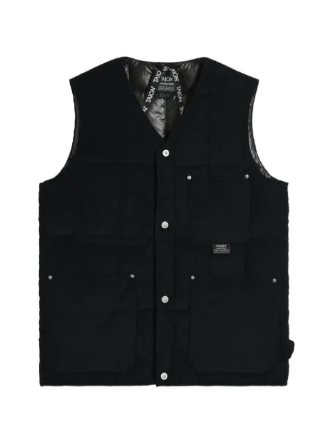 Taion Work quilted V-neck vest