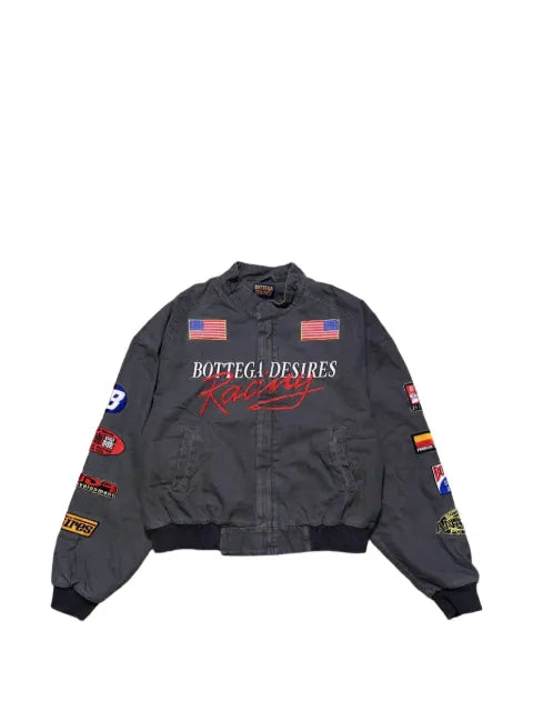 Bottega Desires logo-patch embroidered denim jacket