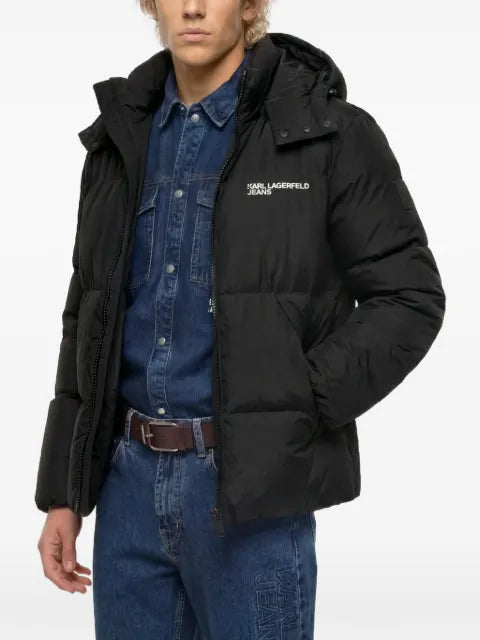 Karl Lagerfeld Jeans logo-print hooded puffer padded jacket