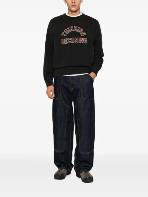 sacai slogan-print sweatshirt