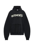 VETEMENTS logo-print distressed hoodie