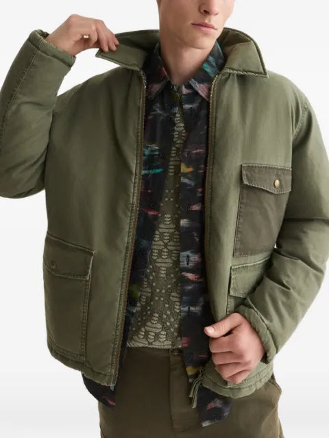 Scotch & Soda contrast-pocket zip-up jacket