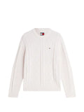 Tommy Hilfiger cable-knit logo-patch sweater
