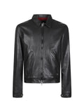 Stewart zip-up calf leather jacket
