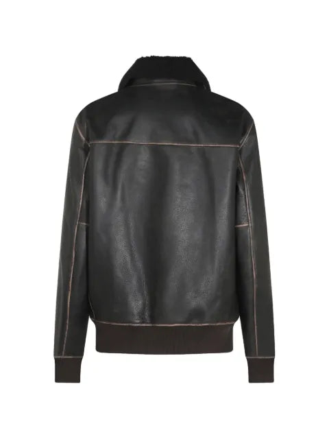 rag & bone shearling-collar leather jacket