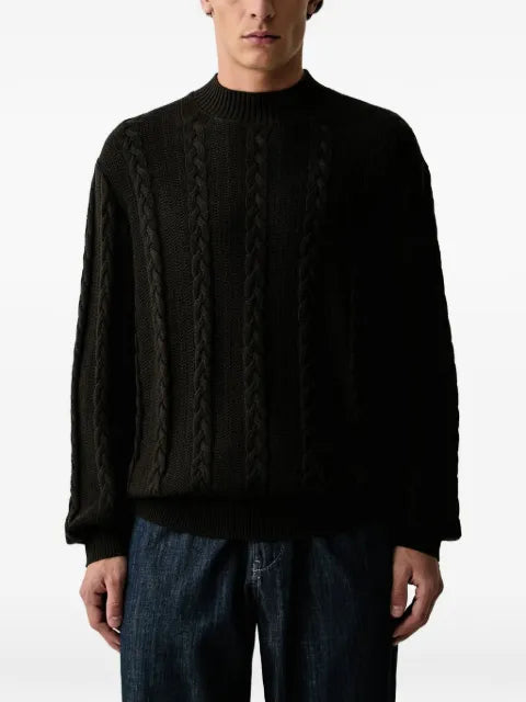 Armani Exchange cable-knit mock-neck sweater
