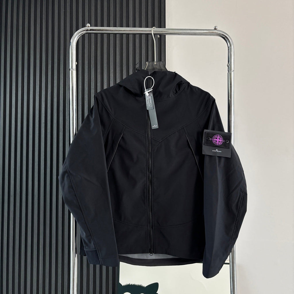 Stone Island Softshell Technical Hooded Jacket with Compass Badge