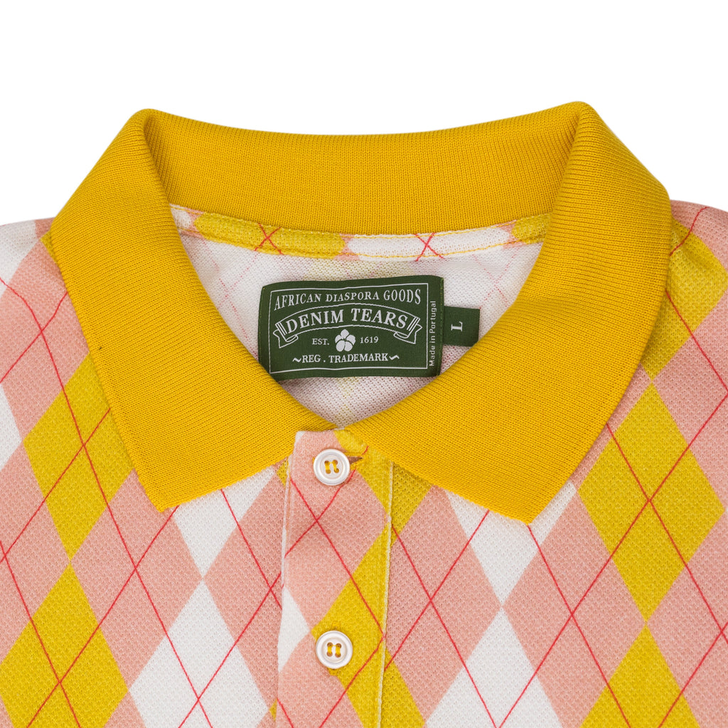 Pink / Yellow Intarsia Polo T-Shirt