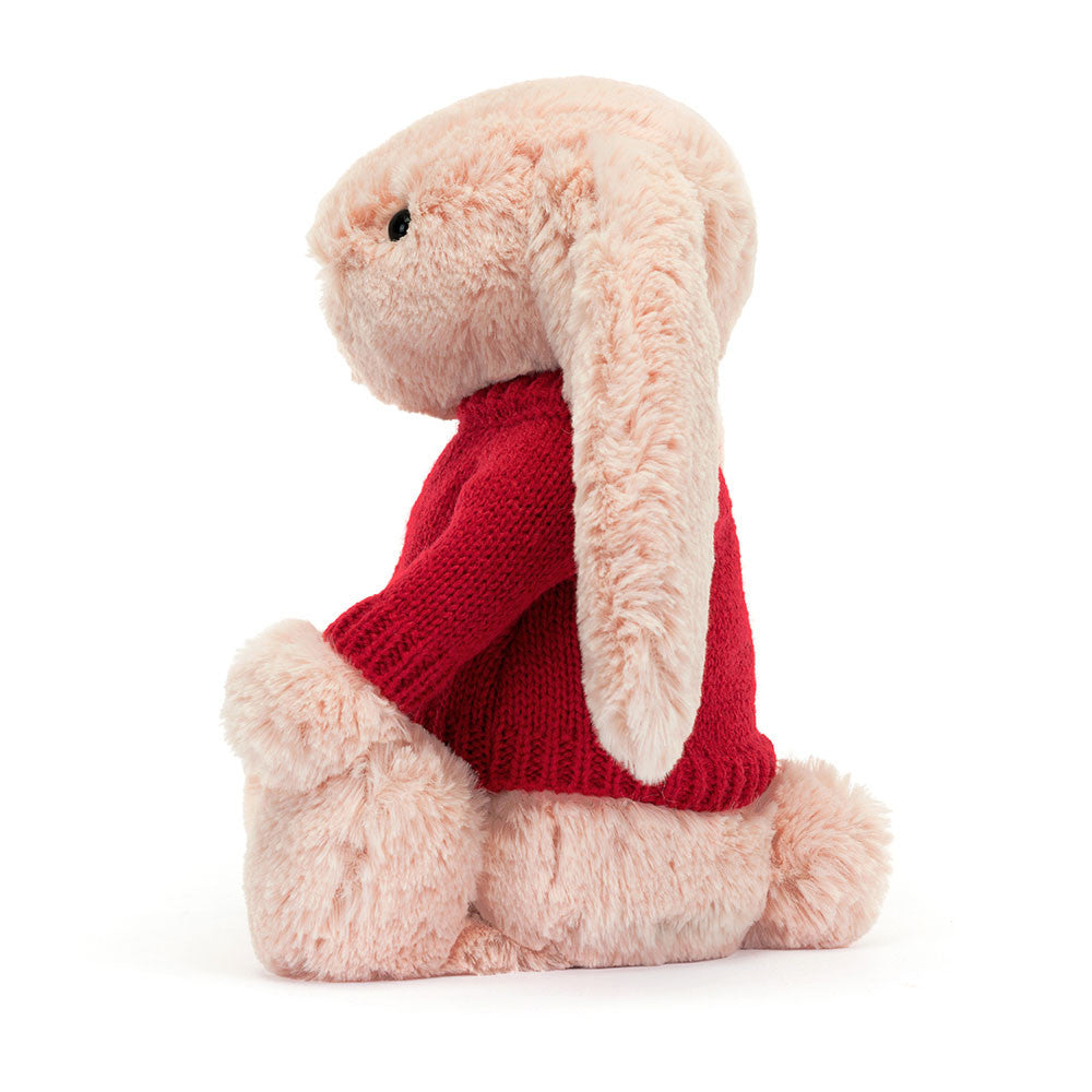 Bashful Blush Bunny with Personalized Red Jumper