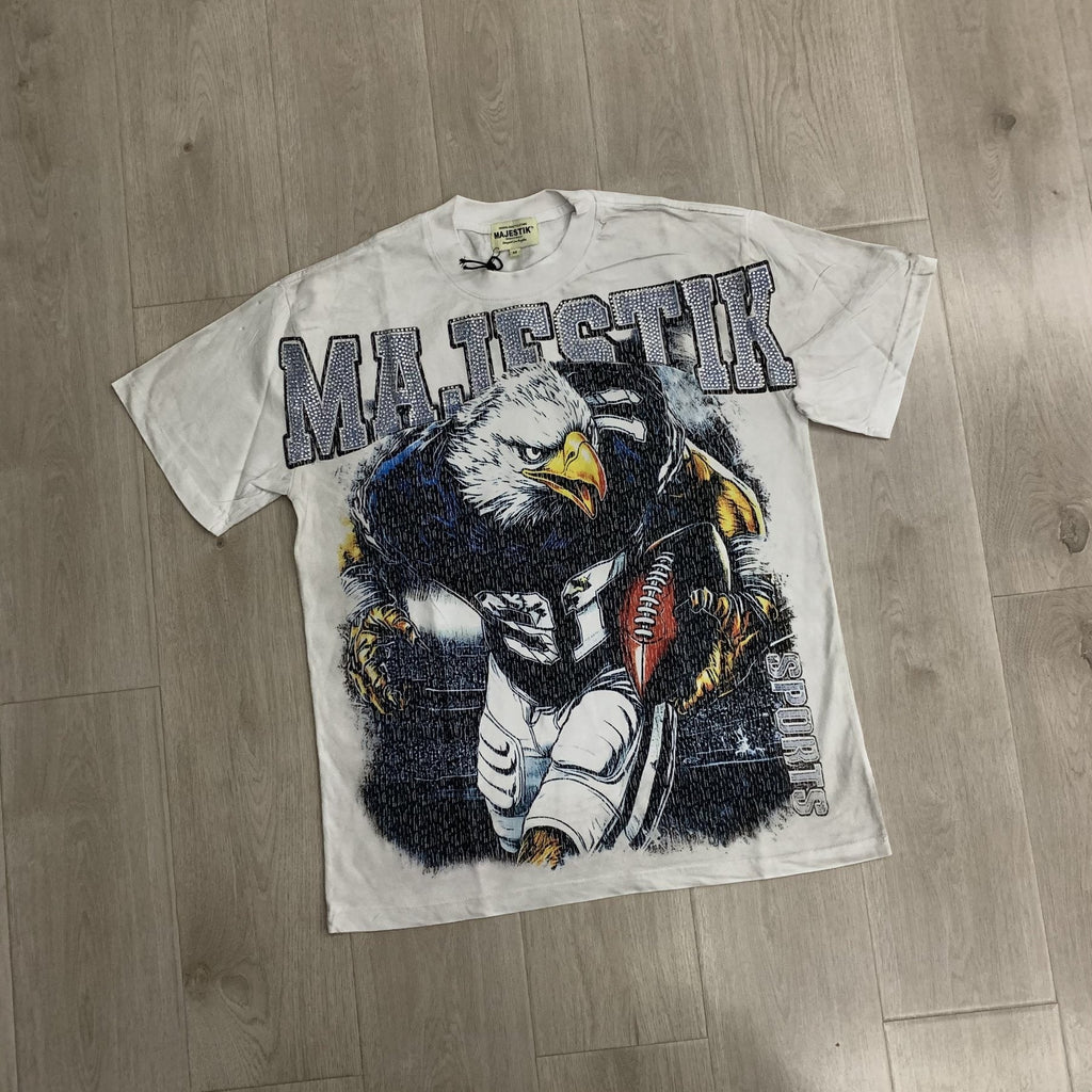 MAJESTIK Football Eagle Graphic T-Shirt