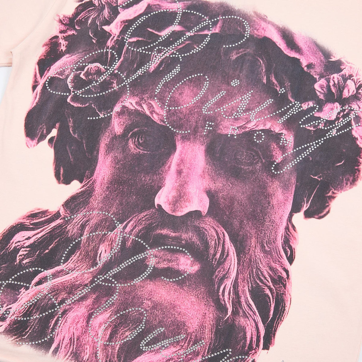 FIRST ROW Rhinestone Graphic Short-Sleeve T-Shirt