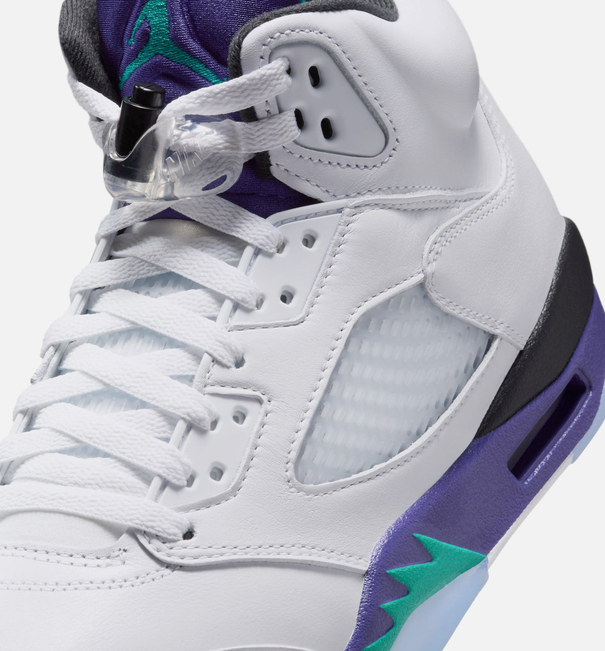 Air Jordan 5 Retro Grape – Men's Lifestyle Shoe in White/New Emerald/Grape Ice/Black