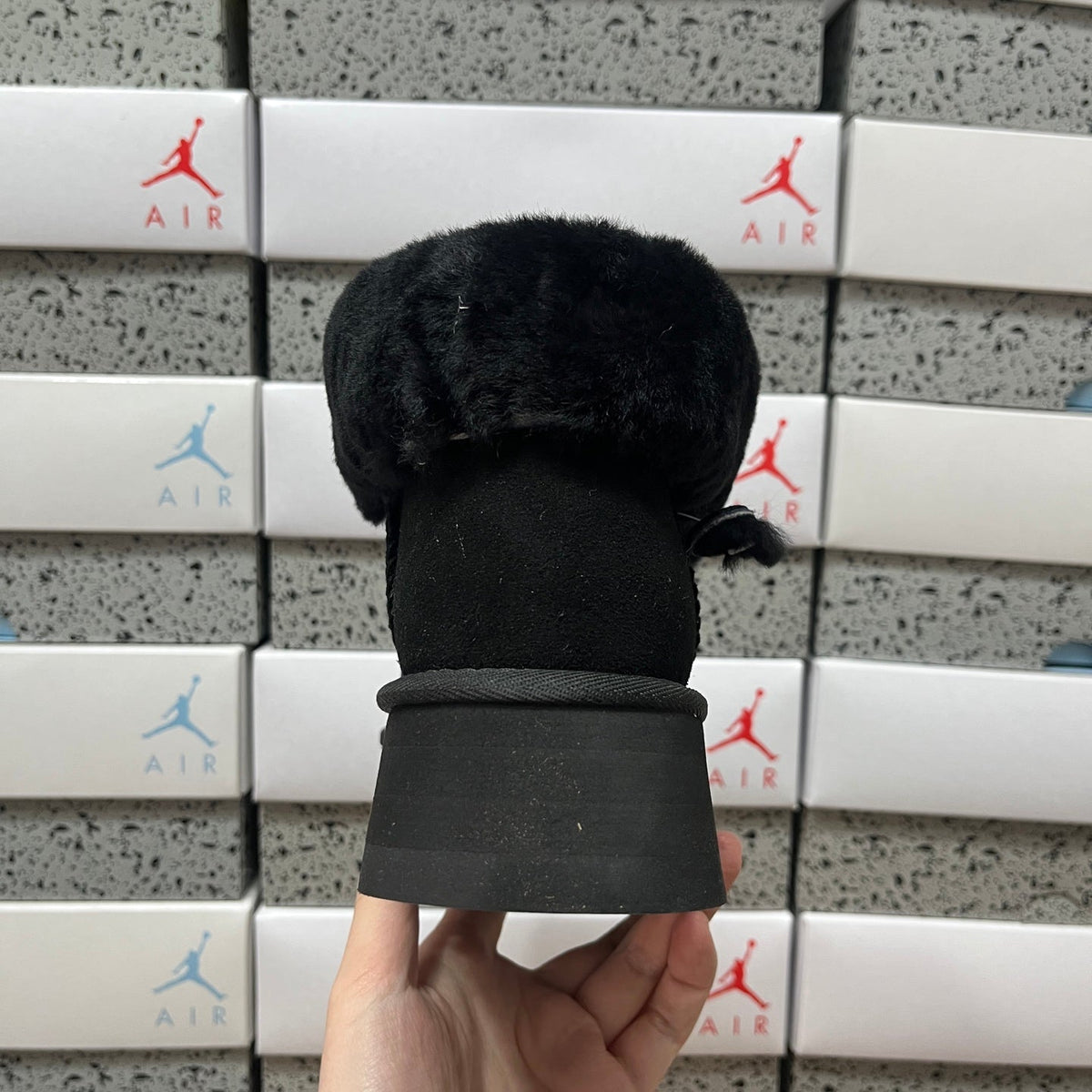 UGG Tazz Platform Women's Slip-On Boot – Suede Moc-Toe Boot with Tonal Black Shearling Cuff, Shearling Lining & Chunky SugrSole Platform in Black