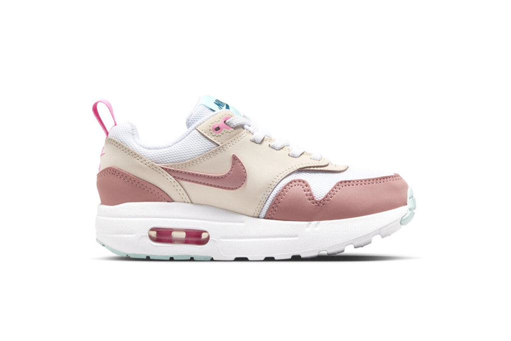 Little Kid's Nike Air Max 1 EasyOn Wht/Rd Strdust-Guava Ice (DZ3308 101)