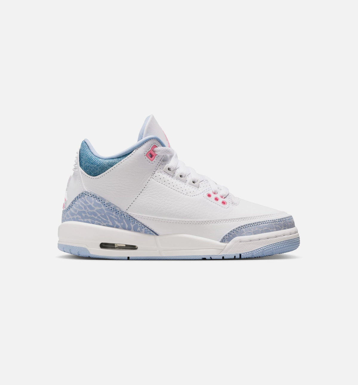 Air Jordan 3 Retro Cobalt Bliss Grade School Shoes - White Cobalt Bliss Football Grey Pink Glow