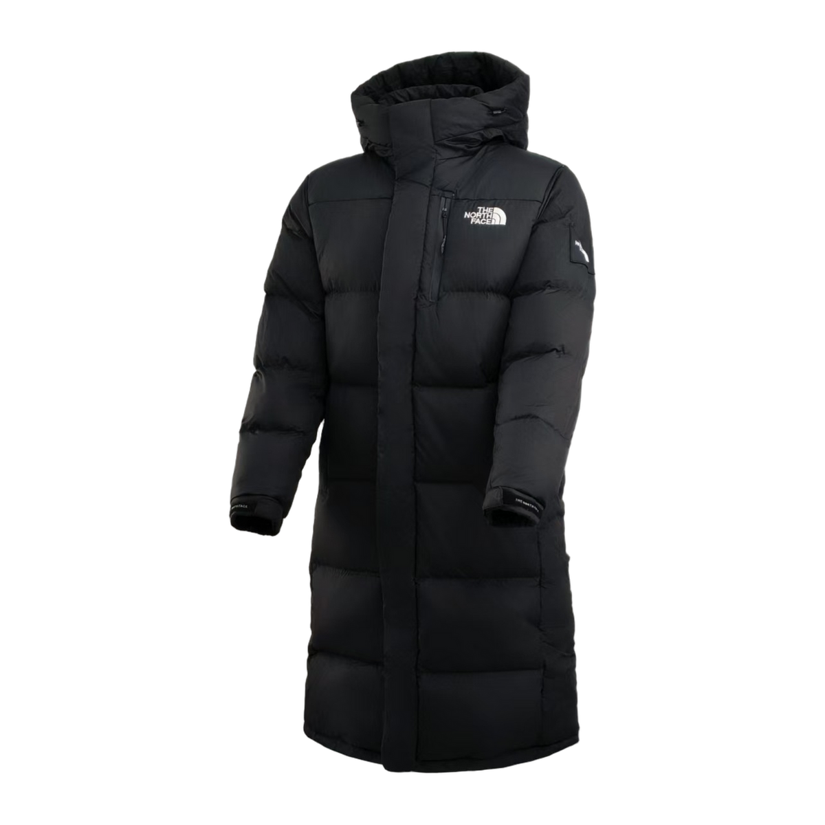 The North Face Colour-Block Long Down Coat – Black