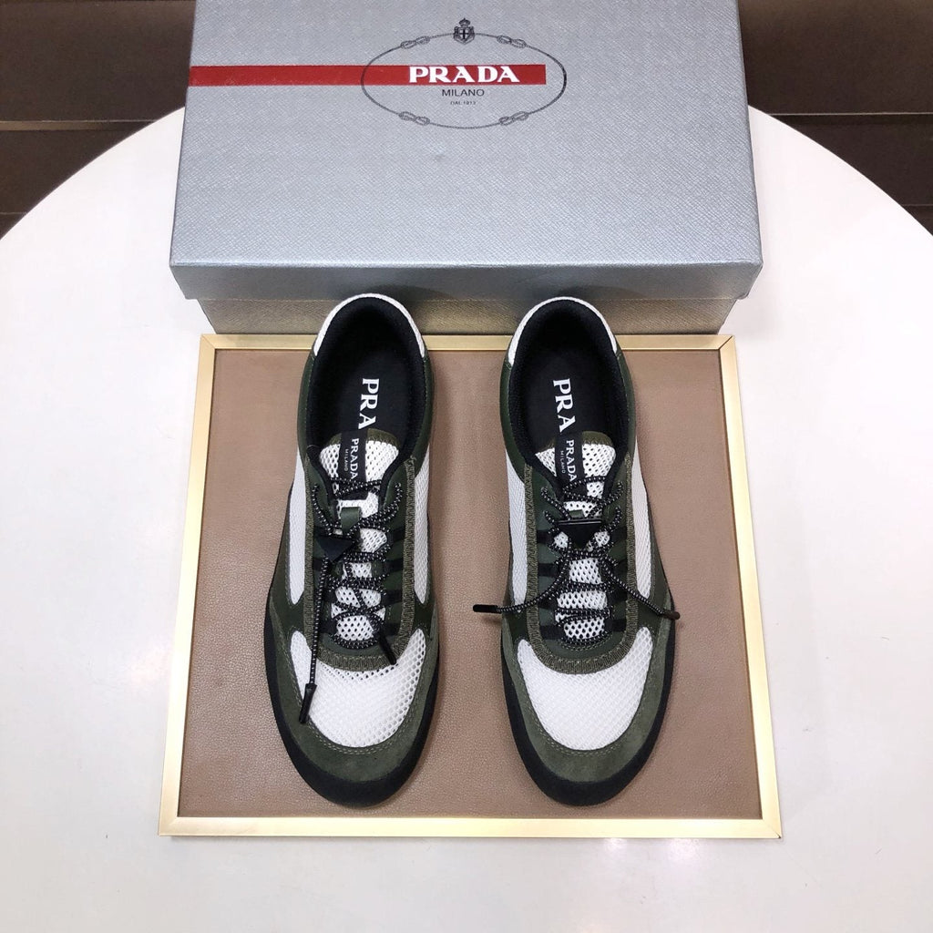 Prada Mesh Panel Low-Top Sneakers - Contrast Trim