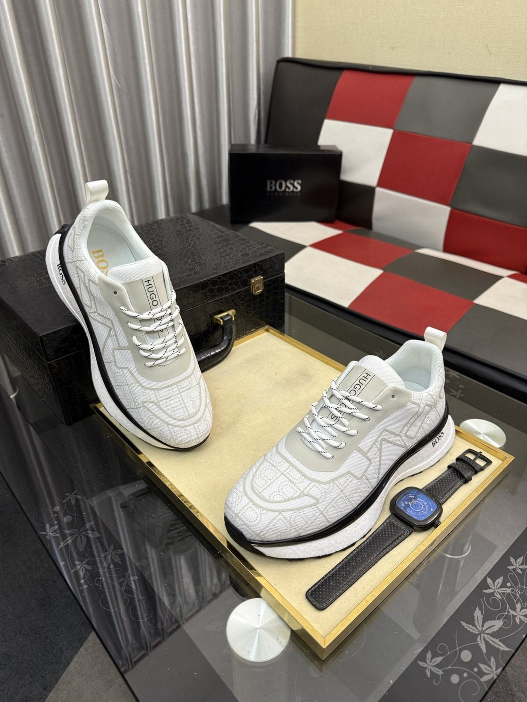 Hugo Boss Men's Geometric Panel Sneakers