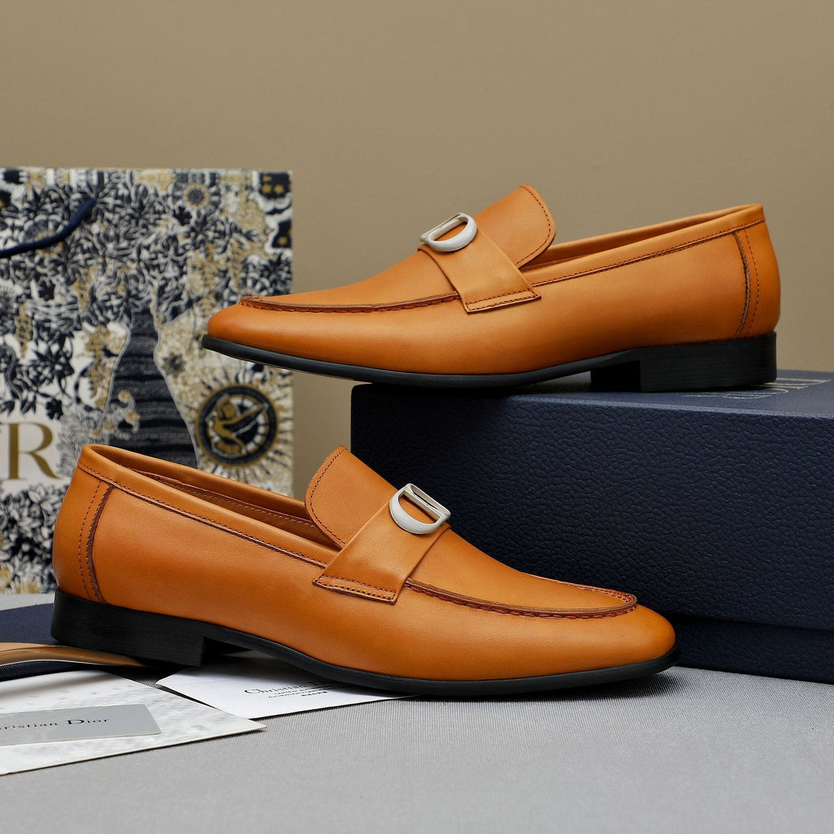 Dior Men's Double-Ring Buckle Loafers