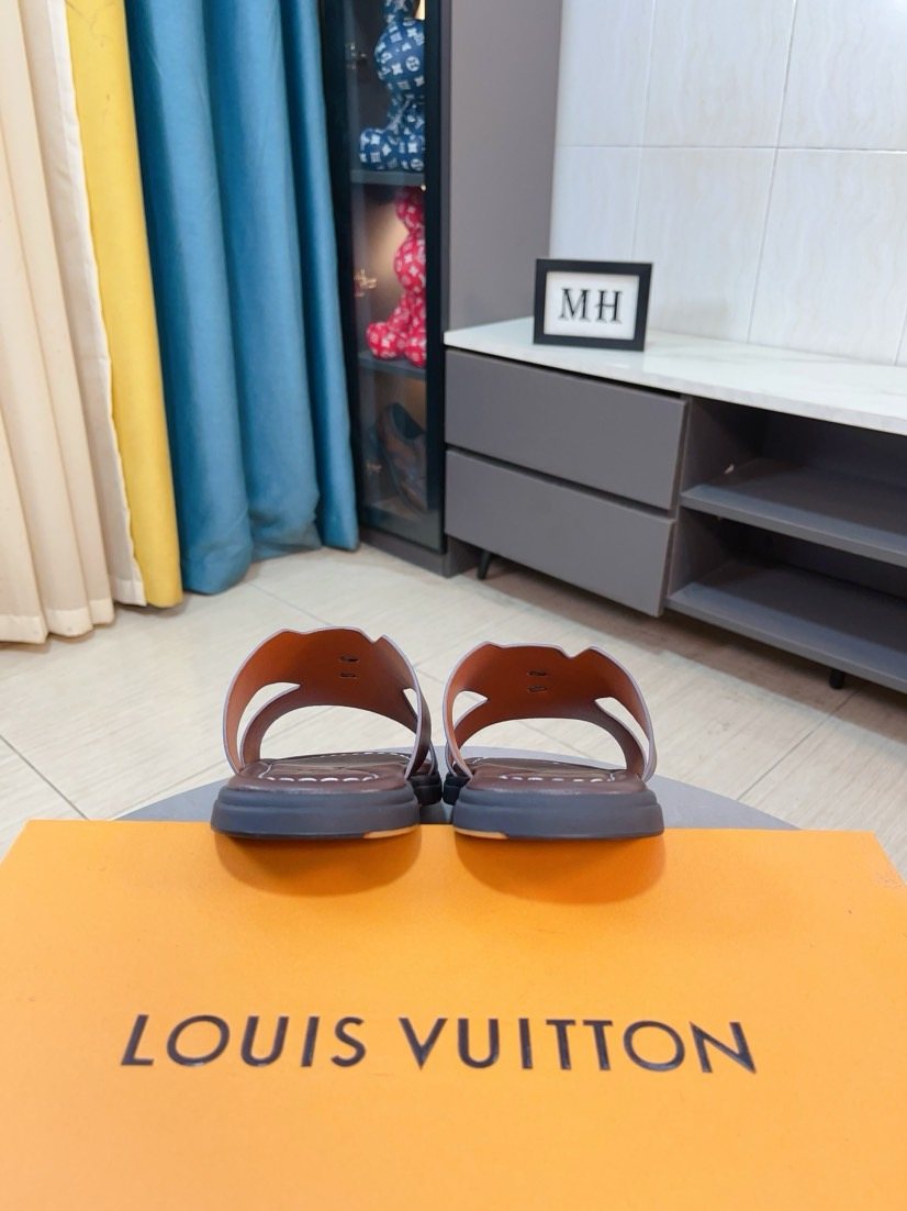 Louis Vuitton Men's Interlaced Strap Slide Sandals