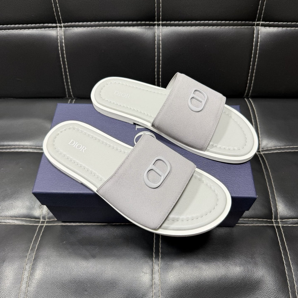 Dior Men's Emblem Strap Slide Sandals