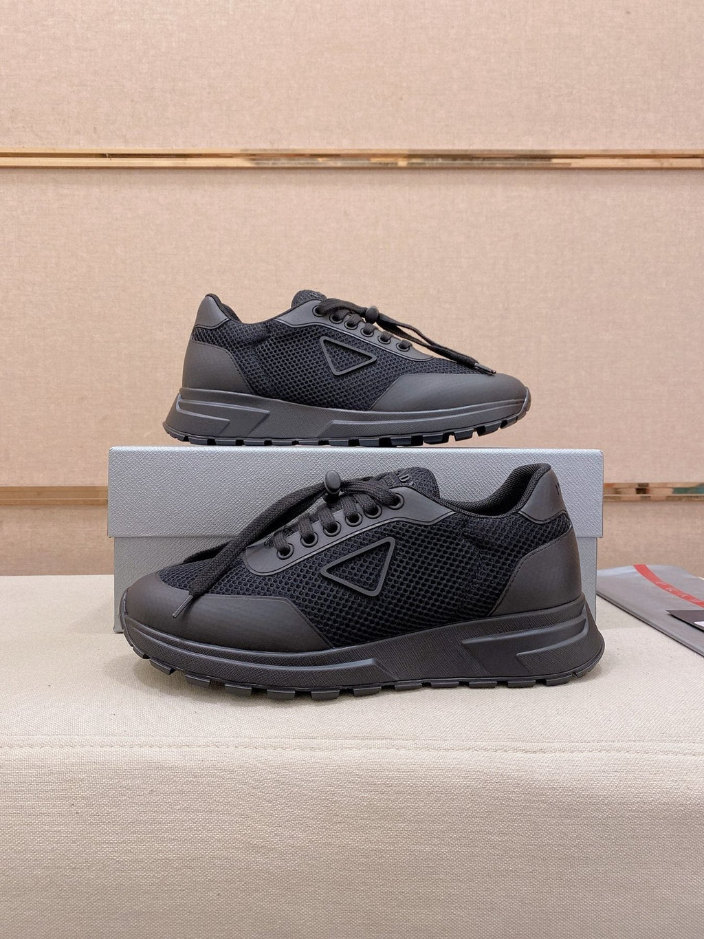 Prada Men's Knit Low-Top Sneakers