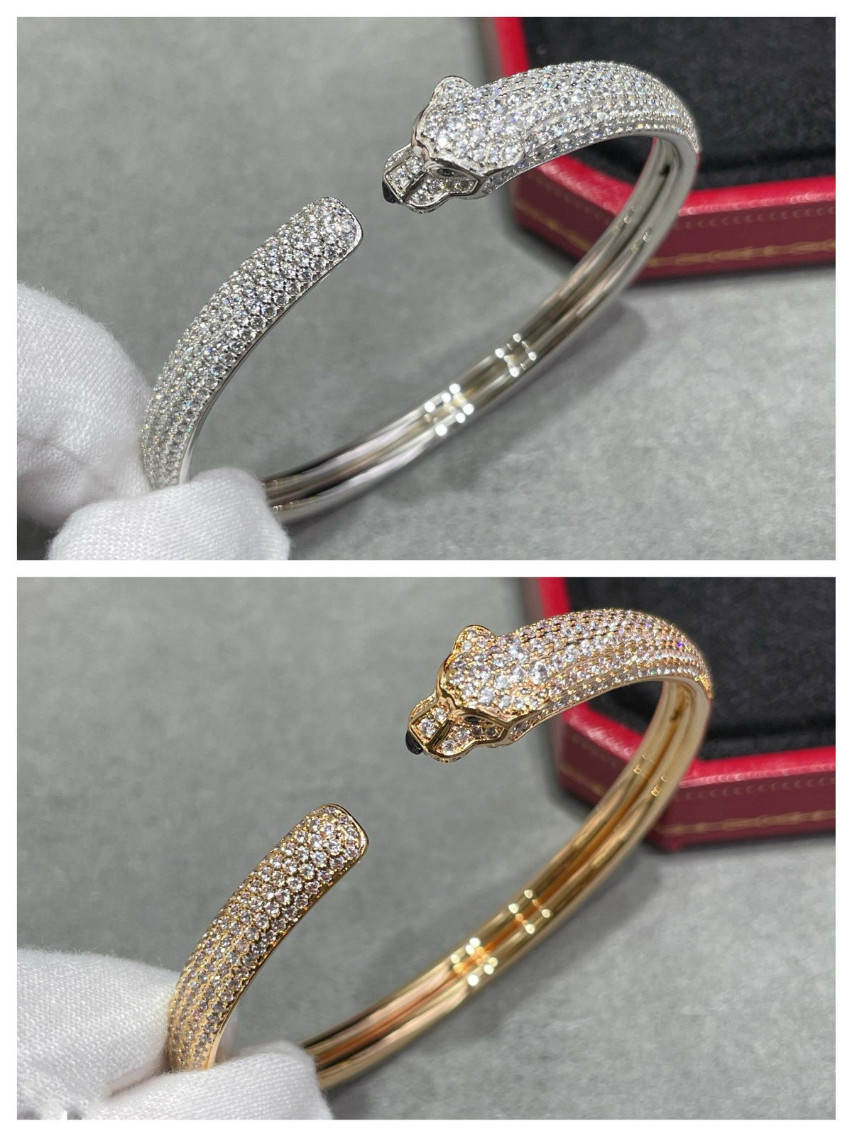 CARTIER PANTHERE FULL DIAMOND OPEN BRACELET
